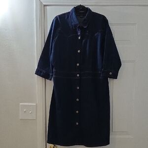 Starwear Jeans Navy Blue Denim Shirt Dress